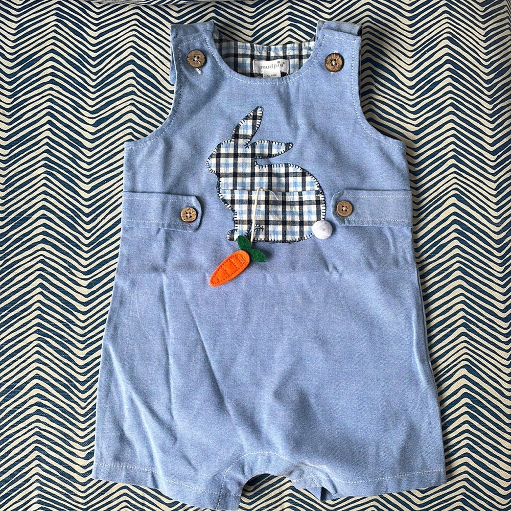 Mud Pie Easter shortall